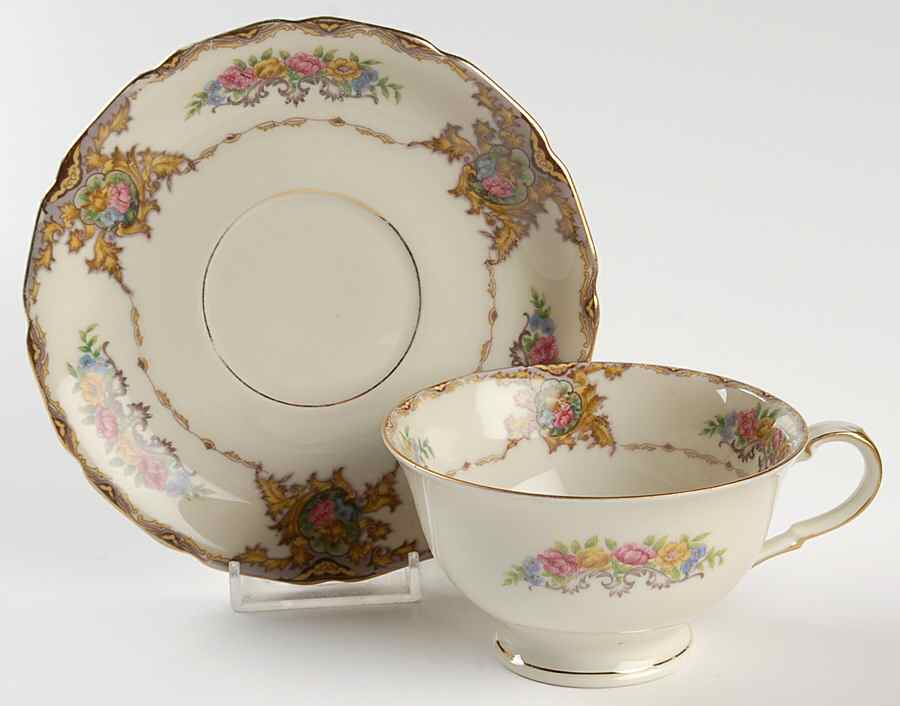 Monica Footed Cup & Saucer Set by Black Knight-1