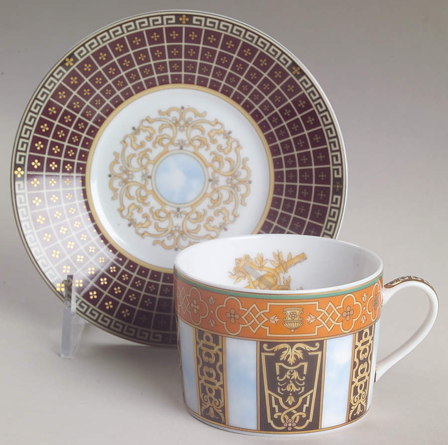 Grand Versailles Flat Cup & Saucer Set by Bernardaud-1