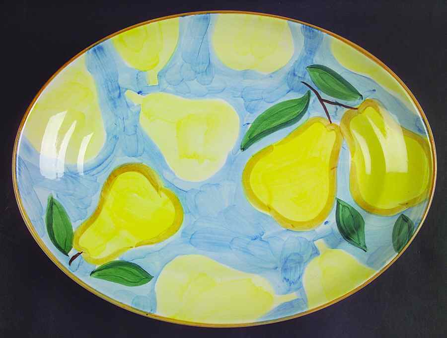 Oh Pear 14" Oval Serving Platter by Bella-1