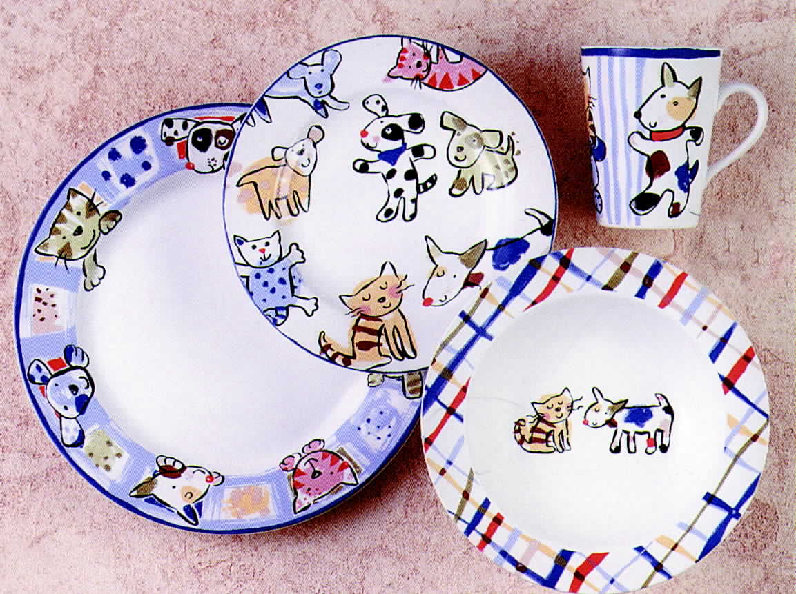 Cats & Dogs Dinner Plate by Block-1