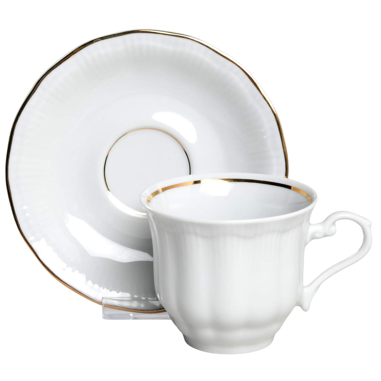 Empire (Embossed Scrolls) Flat Cup & Saucer Set by Baum Brothers-1