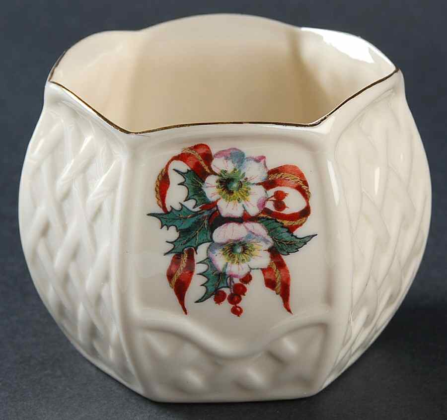 Winter Rose Votive Candleholder by Belleek Pottery (Ireland)-1