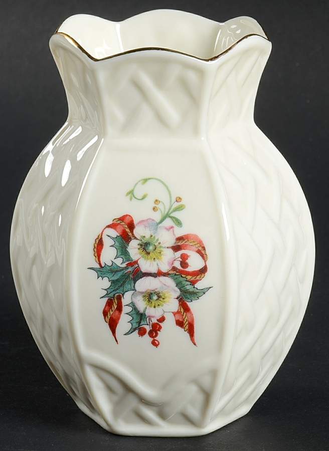 Winter Rose Violet Vase by Belleek Pottery (Ireland)-1