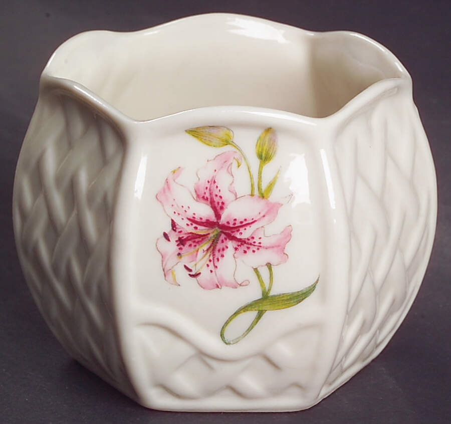 Country Trellis Votive Candleholder by Belleek Pottery (Ireland)-1