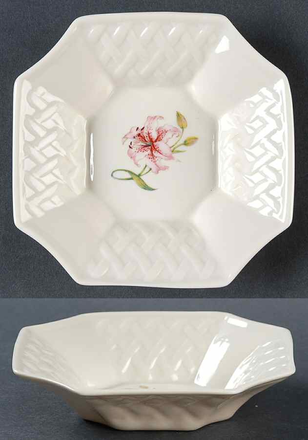 Country Trellis 5" Square Dish by Belleek Pottery (Ireland)-1