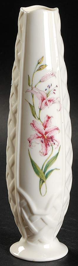 Country Trellis 6" Bud Vase by Belleek Pottery (Ireland)-1