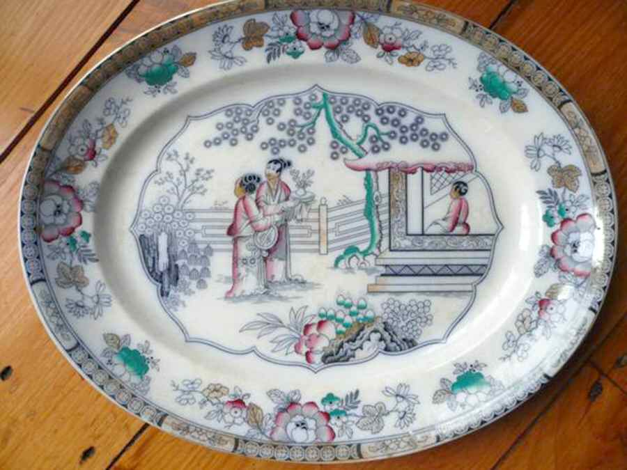 6369 12" Oval Serving Platter by Bates Walker-1