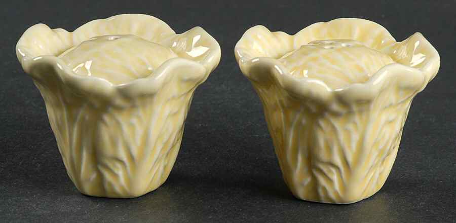 Cabbage Yellow Salt & Pepper Set by Bordallo Pinheiro-1