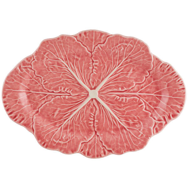 Cabbage Pink 14" Oval Serving Platter by Bordallo Pinheiro-1
