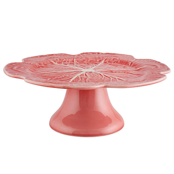 Cabbage Pink 12" Diameter Pedestal Cake Stand by Bordallo Pinheiro-1