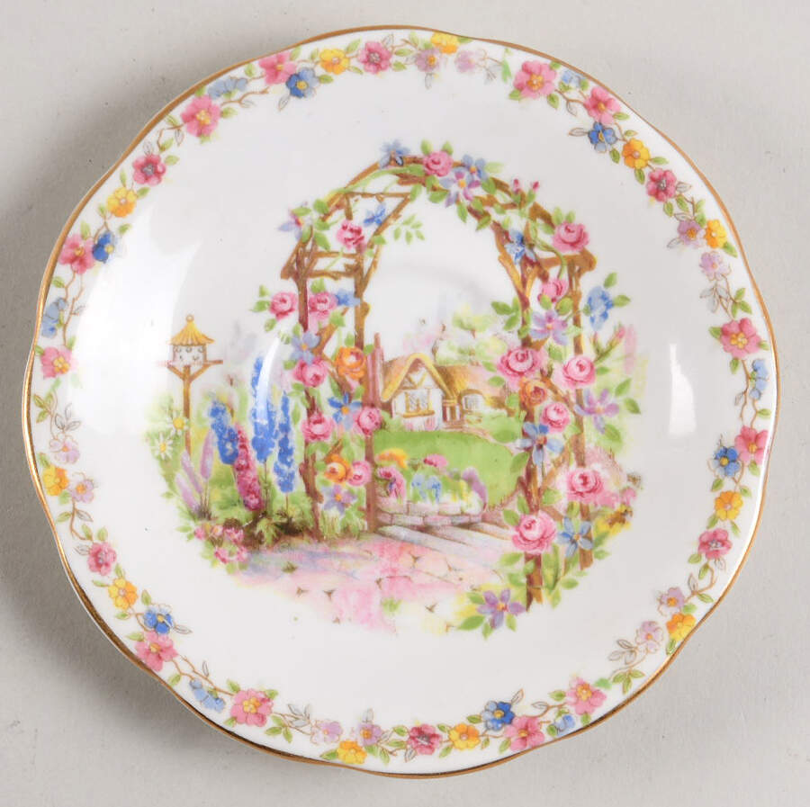 Rose Cottage Saucer for Footed Cup by Bell China-1