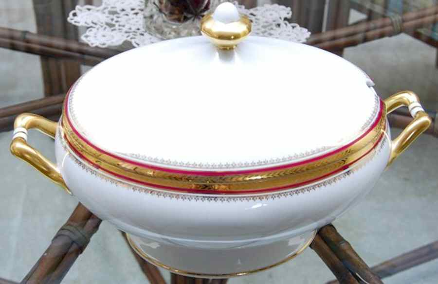 Florizel Red Tureen &  Lid by Bernardaud-1