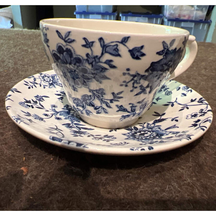 Jacobean Flat Cup & Saucer Set by Broadhurst-1