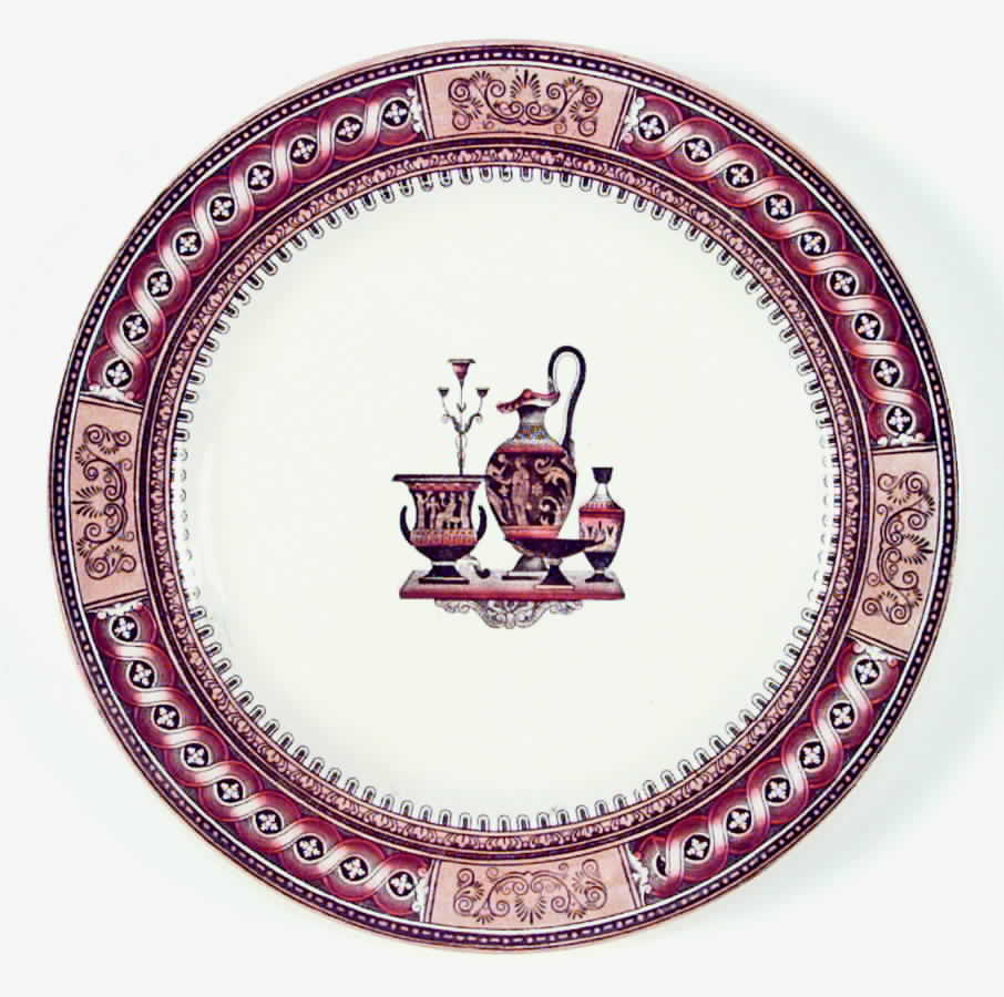 Etruscan Vases, Brown Dinner Plate by Bates Walker-1
