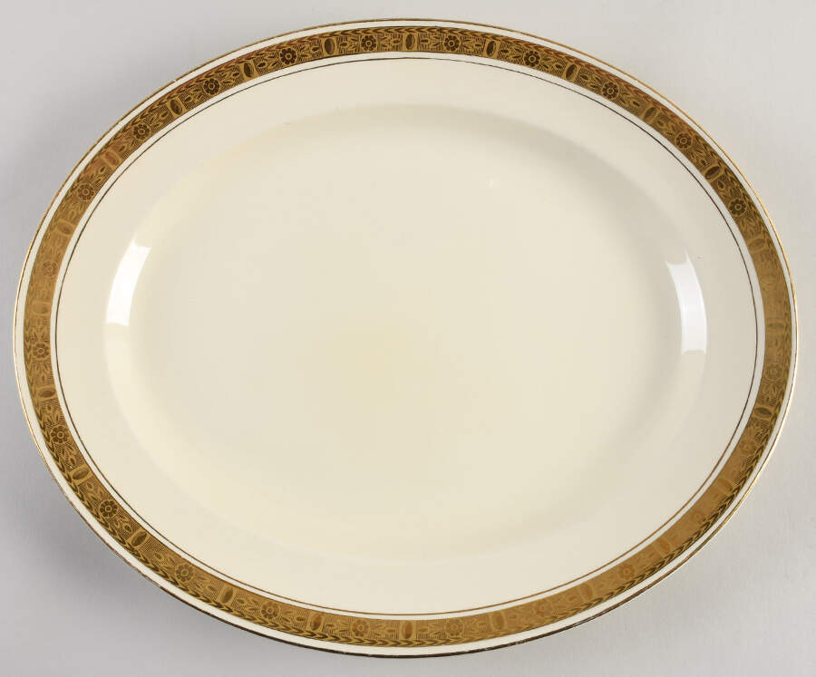 4696 13" Oval Serving Platter by Burgess & Leigh-1