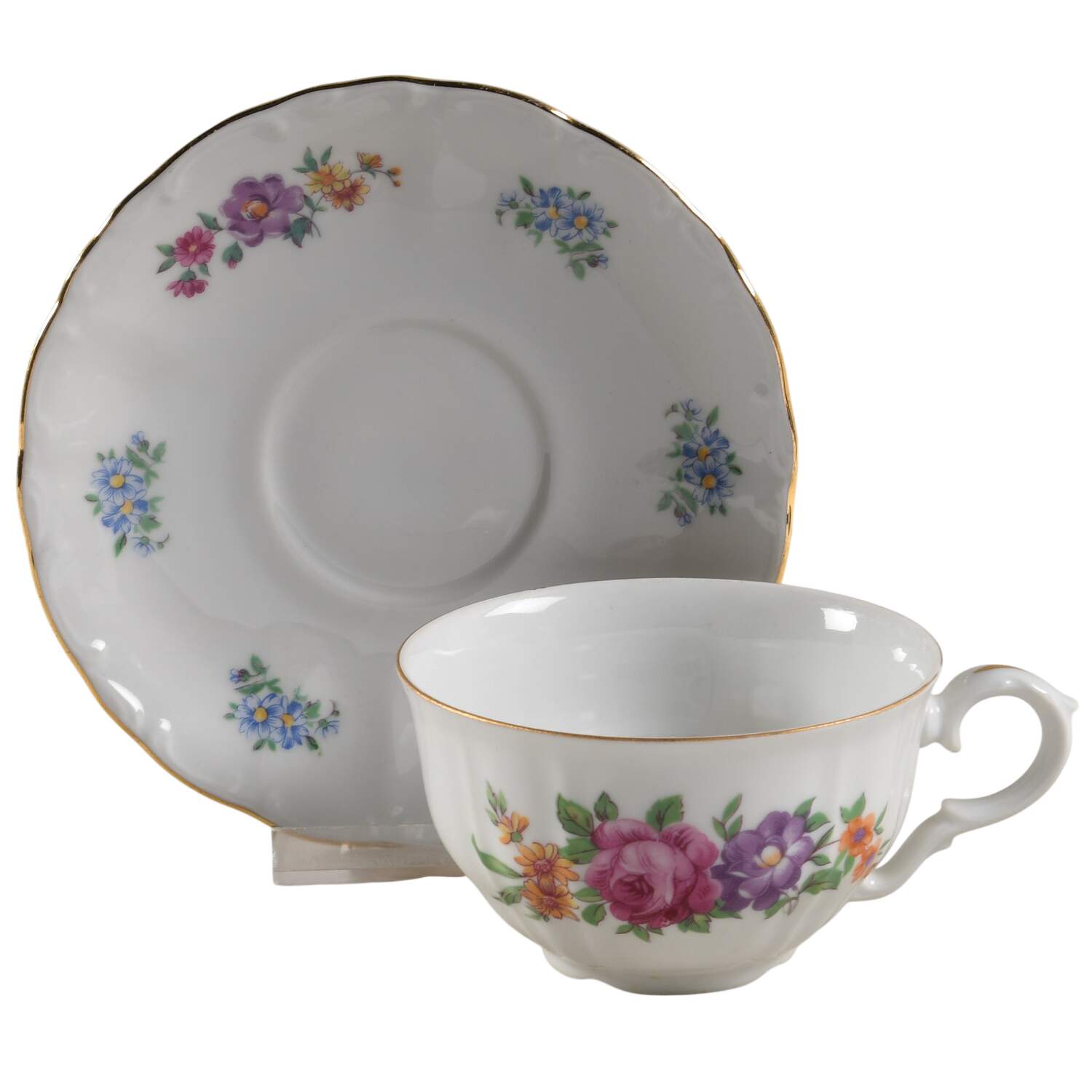Linden Flat Cup & Saucer Set by Bohemia Ceramic Works-1
