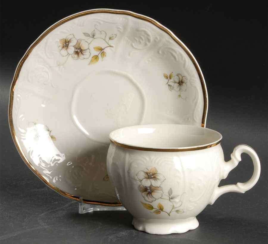 Blossom Footed Cup & Saucer Set by Thun-1