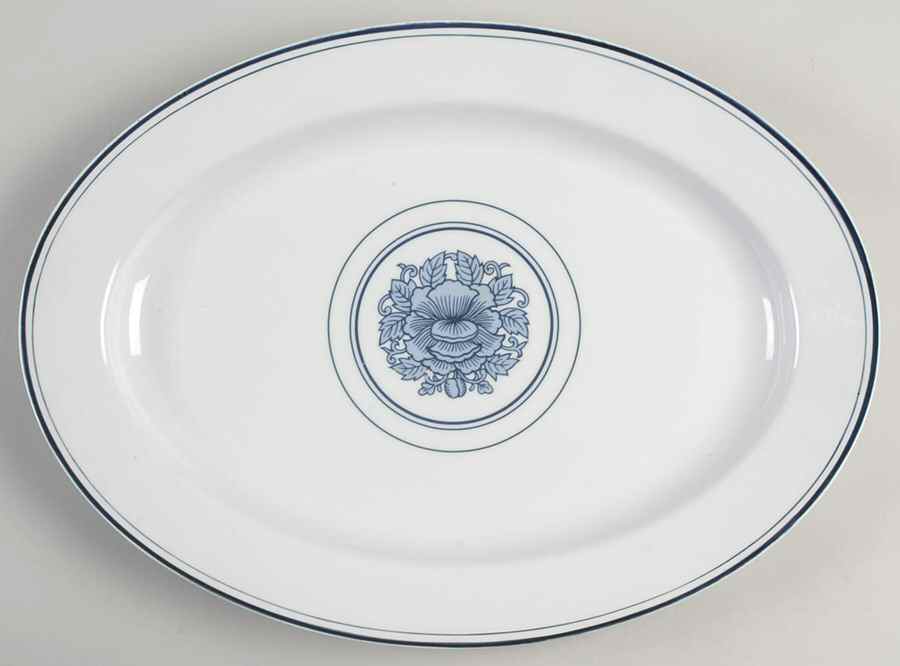 Blue Dynasty 16" Oval Serving Platter by Georges Briard-1
