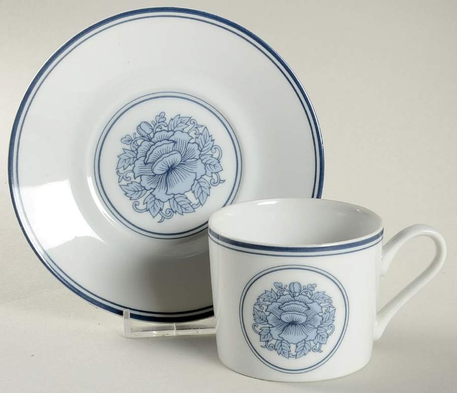 Blue Dynasty Flat Cup & Saucer Set by Georges Briard-1