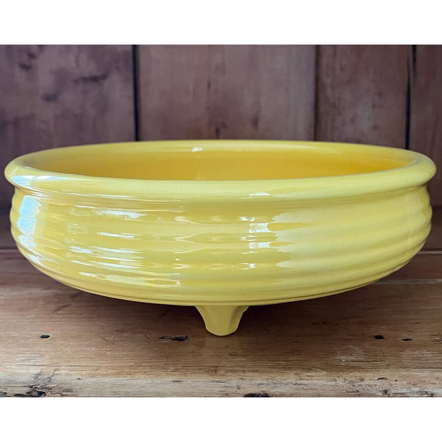 Monterey Yellow (Bright) 3 Toed Large Fruit Bowl by Bauer-1