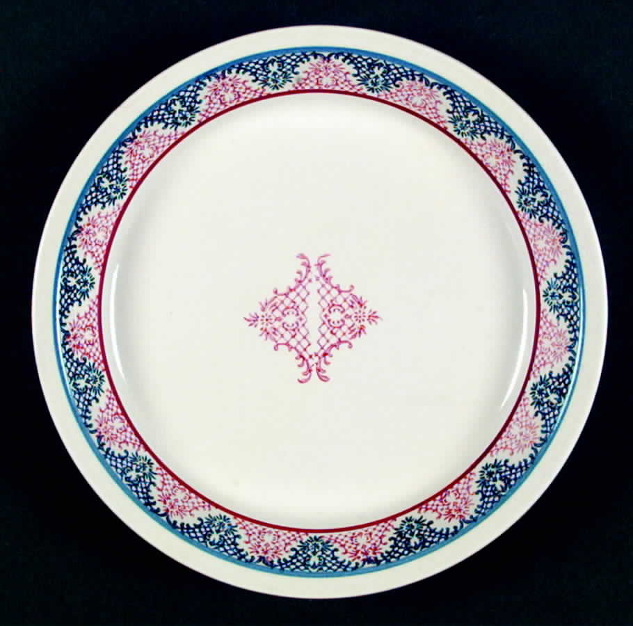 Border Print Pie Serving Plate by Blue Ridge Southern Pottery-1