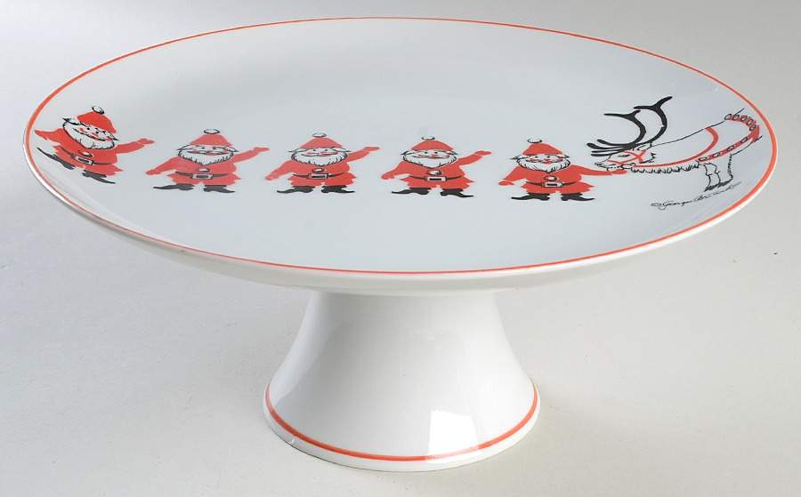 Santa 10" Diameter Pedestal Cake Stand by Georges Briard-1