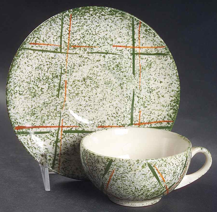 BRP69 Flat Cup & Saucer Set by Blue Ridge Southern Pottery-1