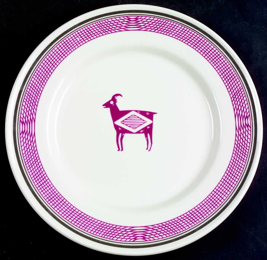 Ancient Mimbreno Indian-Burgundy (Replica) Salad Plate by Pipestone-1