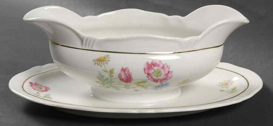 BTH85 Gravy Boat with Attached Underplate by Bareuther & Co-1