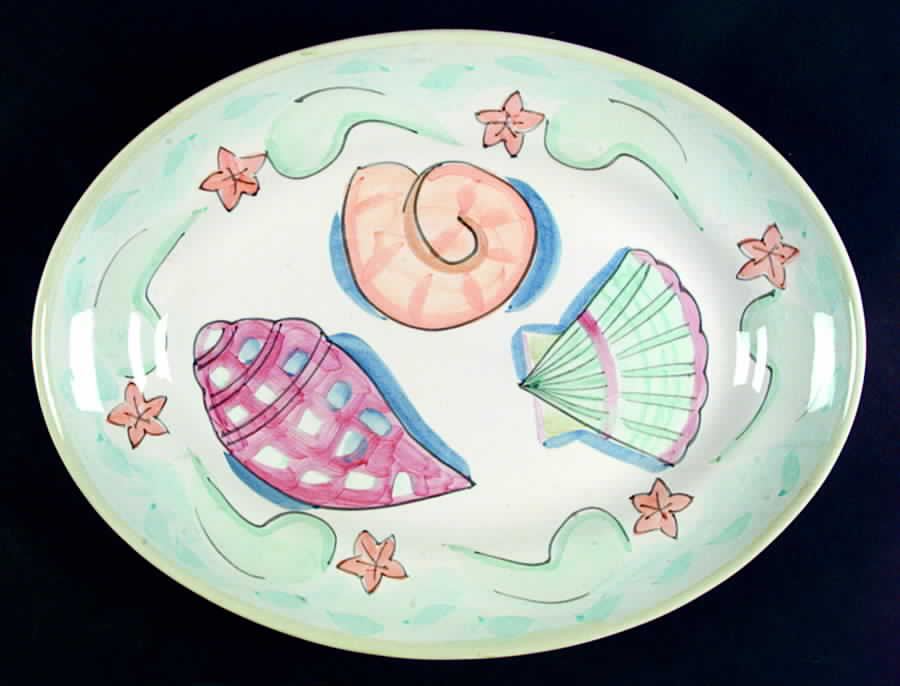 Delray 14" Oval Serving Platter by Bella-1