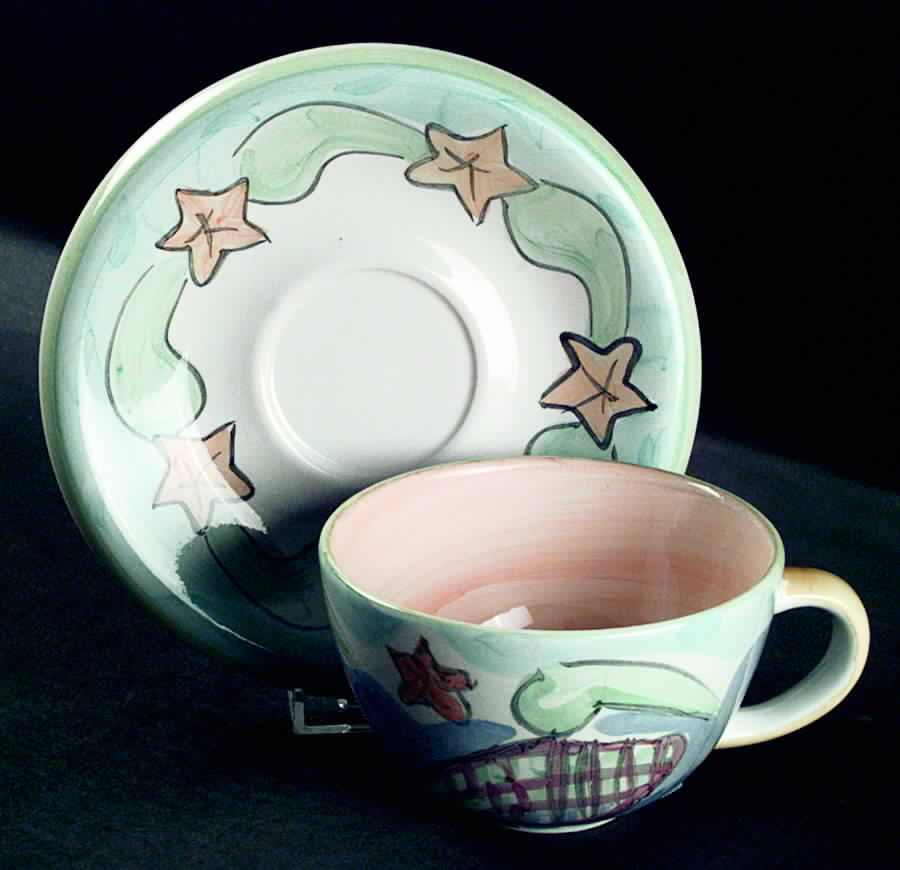 Delray Flat Cup & Saucer Set by Bella-1
