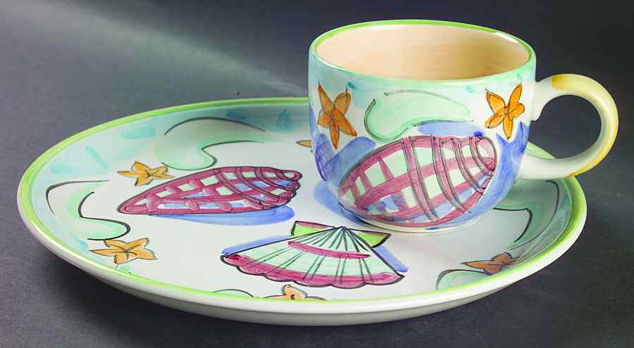 Delray Snack Plate & Cup Set by Bella-1