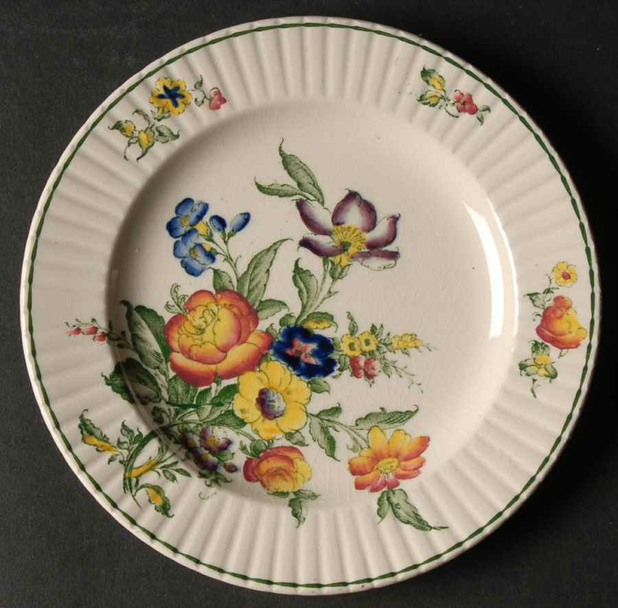 Old Country Sprays (Ribbed) Bread & Butter Plate by Booths-1