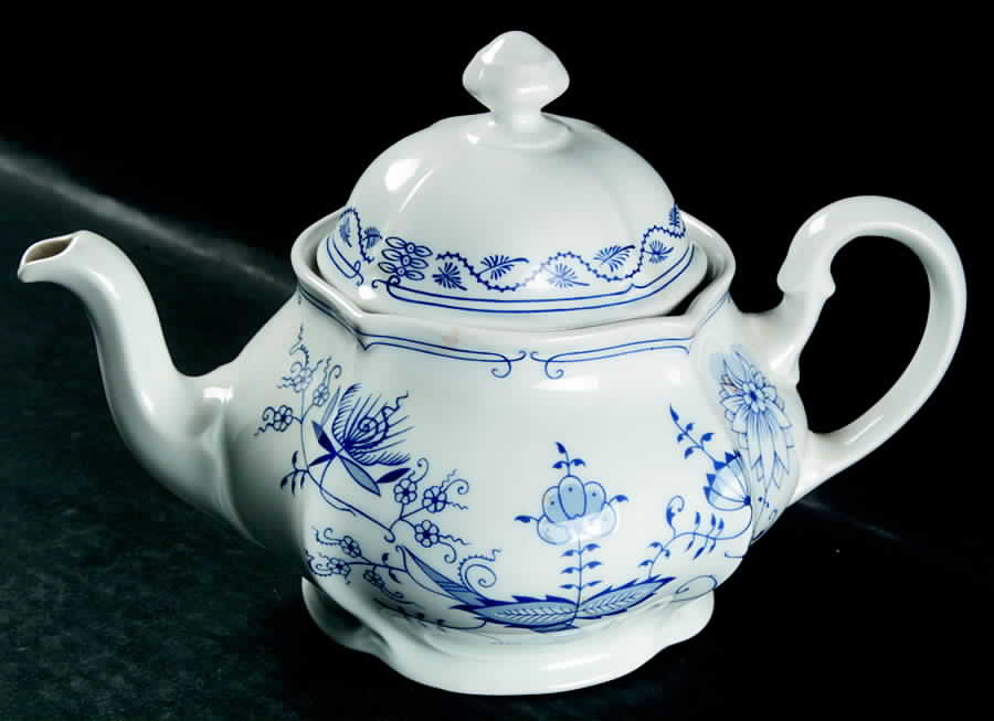 Blue Onion (Light Blue) Teapot & Lid by Bohemia Ceramic Works-1