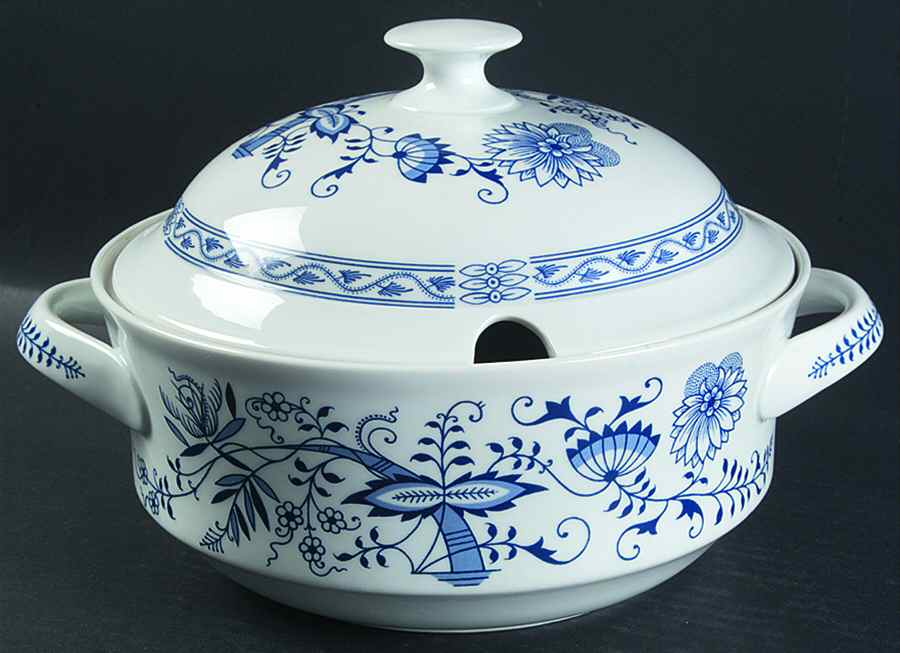 Blue Onion (Light Blue) Tureen &  Lid by Bohemia Ceramic Works-1