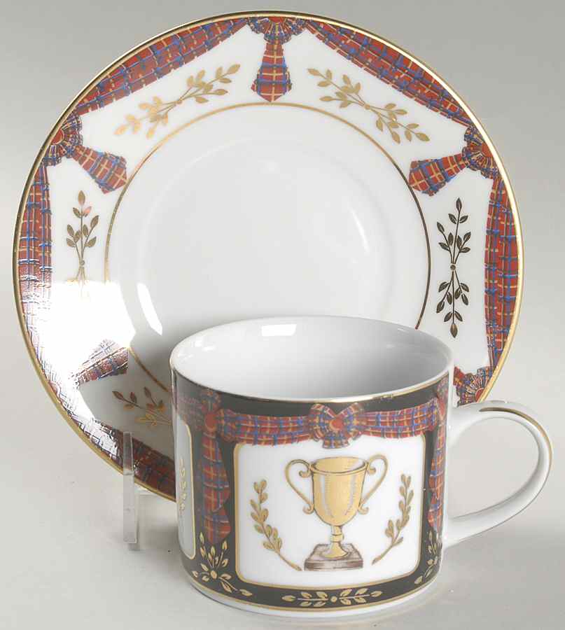 Royal Equestrian Flat Cup & Saucer Set by Bombay-1