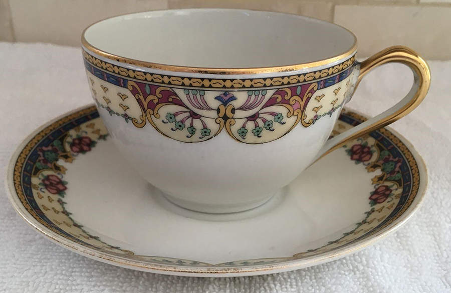 BOJ41 Flat Cup & Saucer Set by Jean Boyer (Limoges)-1