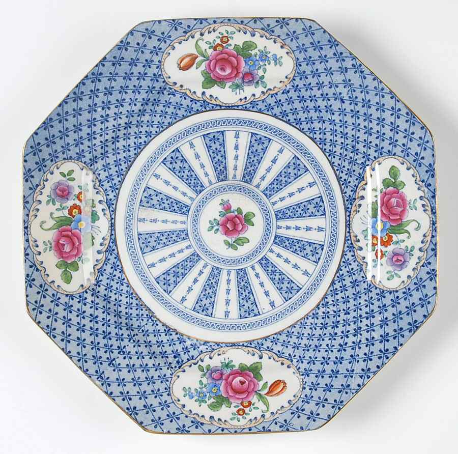 Empire Blue Octagonal Salad Plate by Booths-1