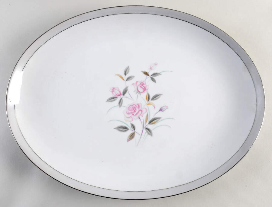 Deauville Rose 16" Oval Serving Platter by Borsumy-1