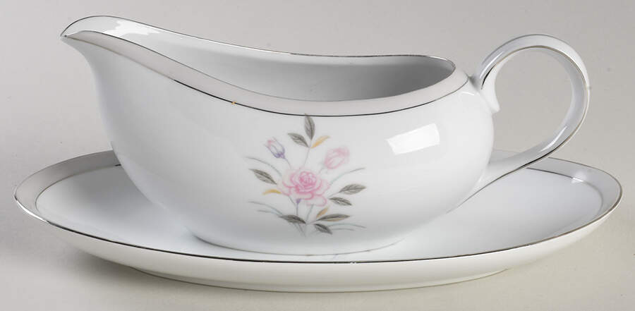 Deauville Rose Gravy Boat & Underplate by Borsumy-1