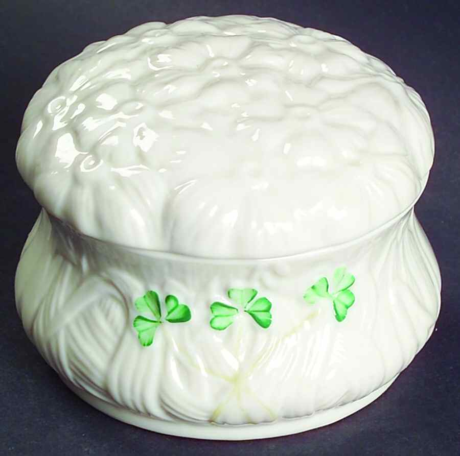 Daisy (Giftware) Trinket Box & Lid by Belleek Pottery (Ireland)-1