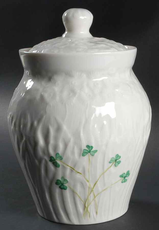 Daisy (Giftware) Biscuit Barrel & Lid by Belleek Pottery (Ireland)-1