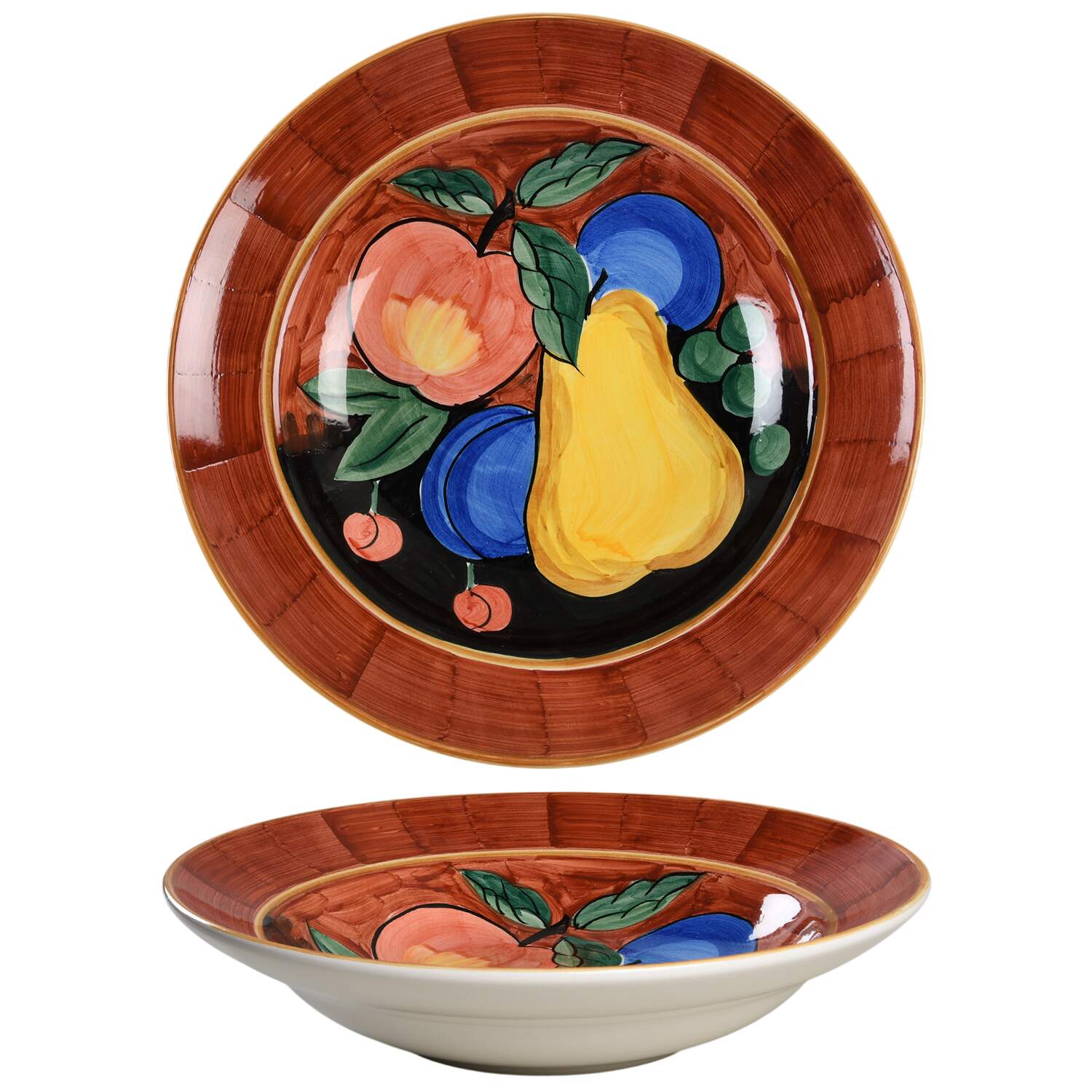 Antique Fruit 14" Large Salad Serving Bowl by Bella-1