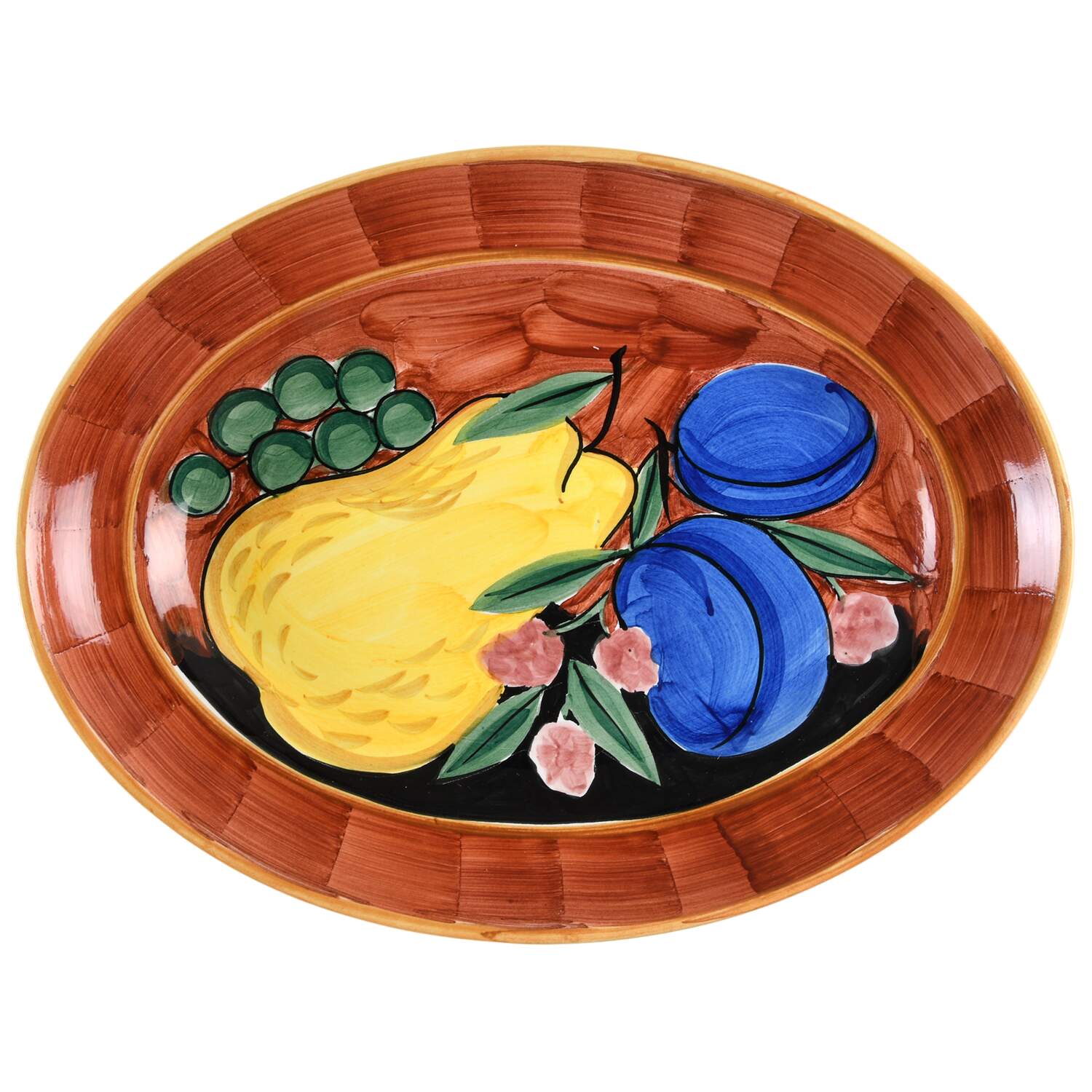 Antique Fruit 14" Oval Serving Platter by Bella-1