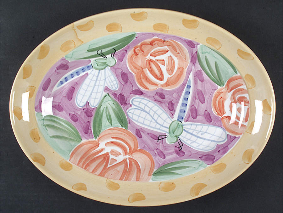 Backyard Friends 14" Oval Serving Platter by Bella-1
