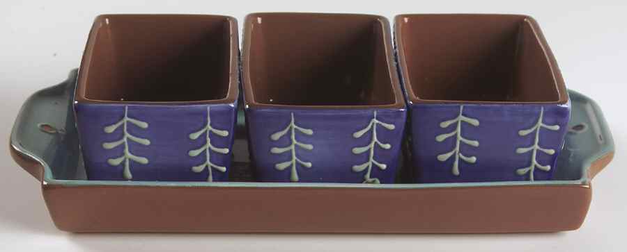 Sonora Condiment Set-3 Open Bowls & Tray by Block-1