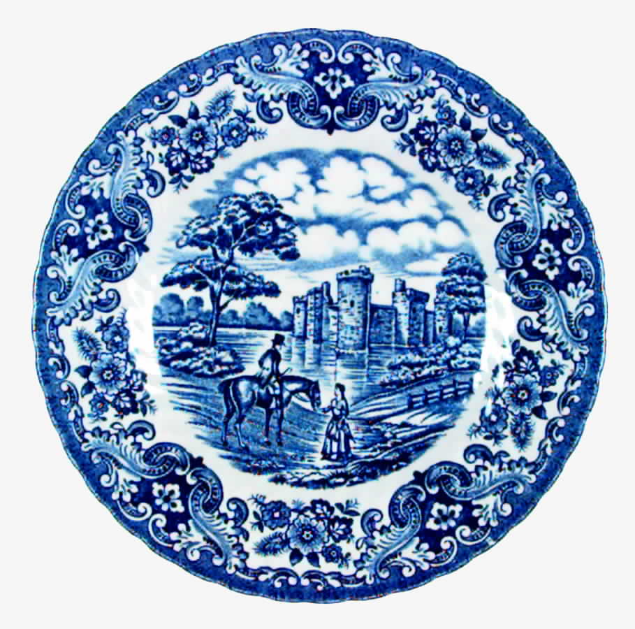 Olde Country Castles Blue Salad Plate by British Anchor-1