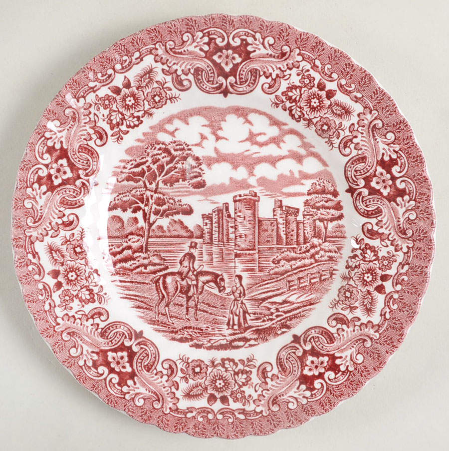 Olde Country Castles Red Dessert/Pie Plate by British Anchor-1