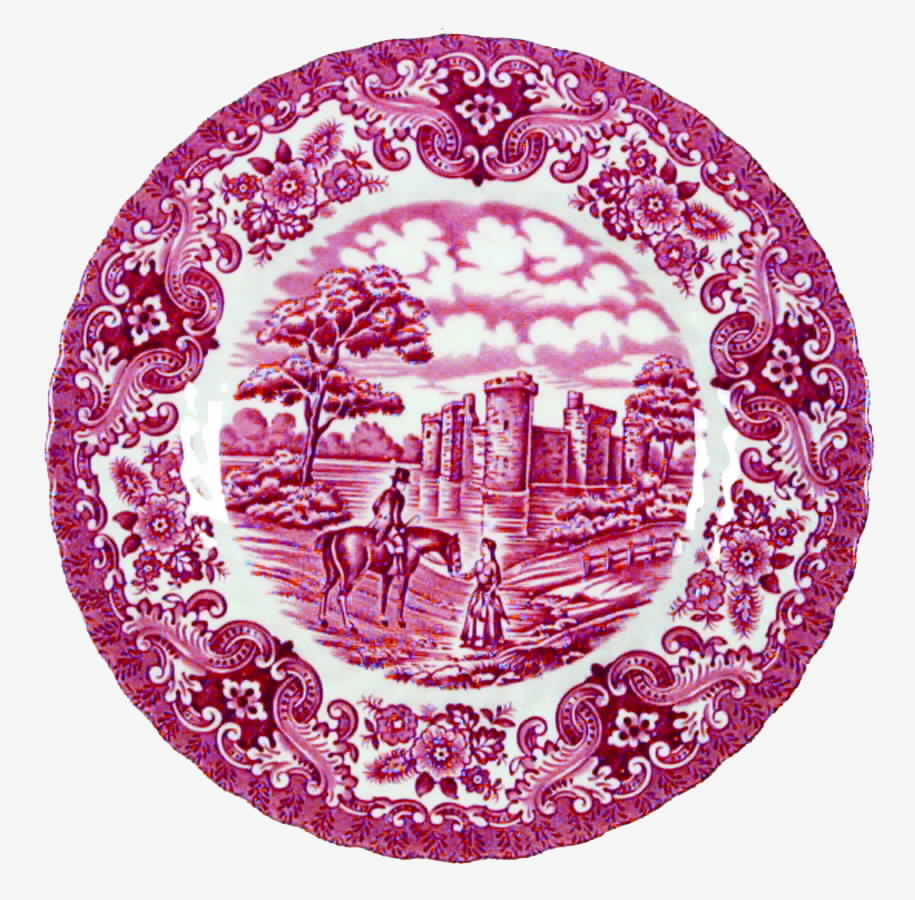Olde Country Castles Red Salad Plate by British Anchor-1