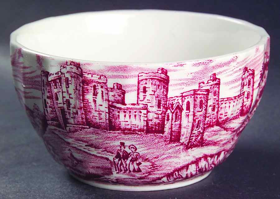 Olde Country Castles Red Open Sugar Bowl by British Anchor-1